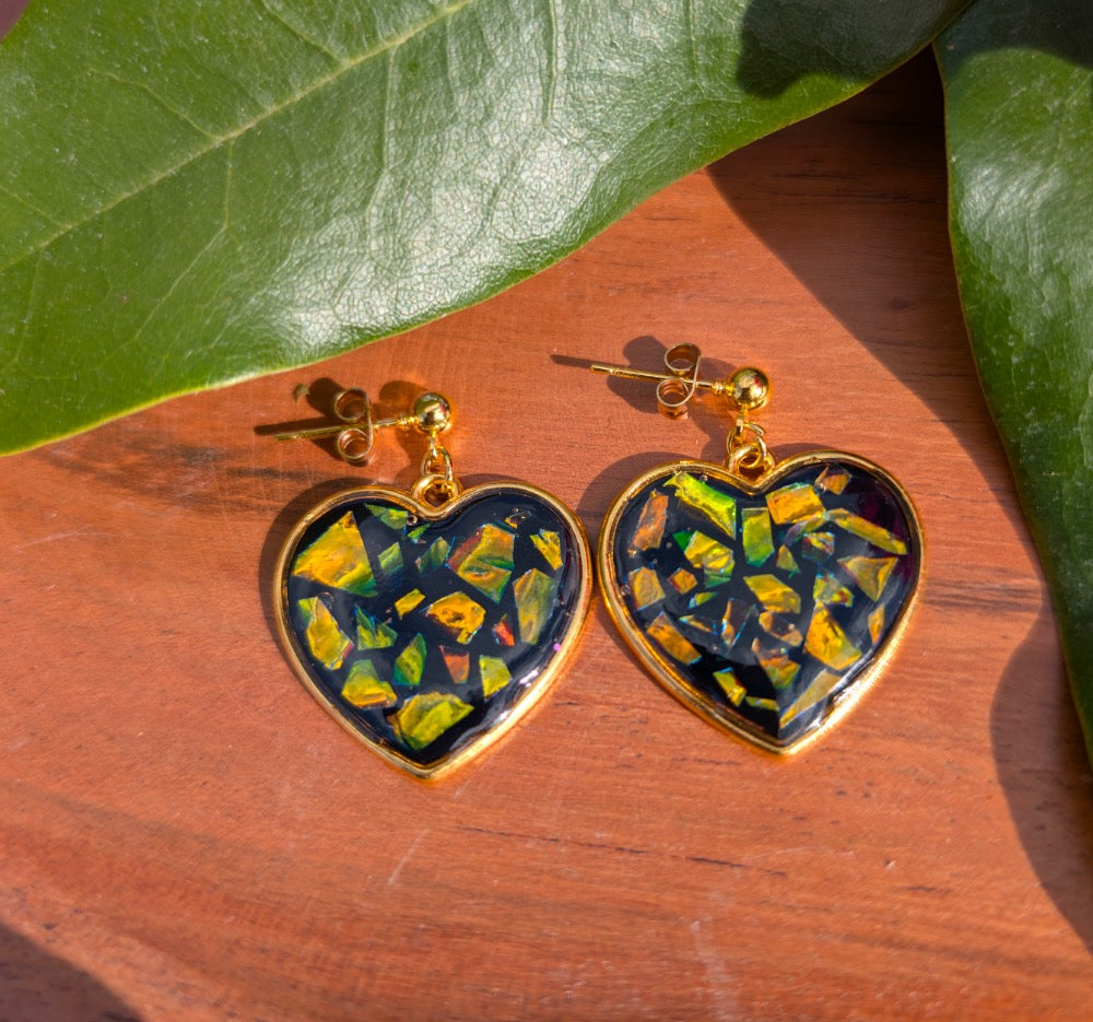 Mosaic Heart Studs