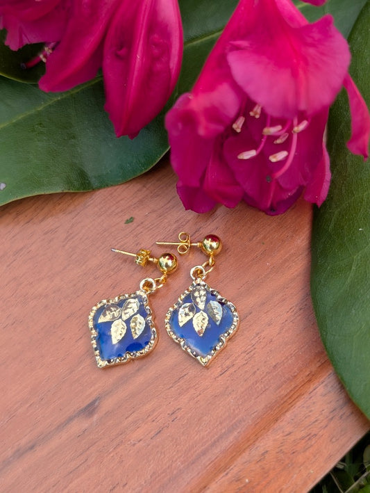Gold/Blue Earrings