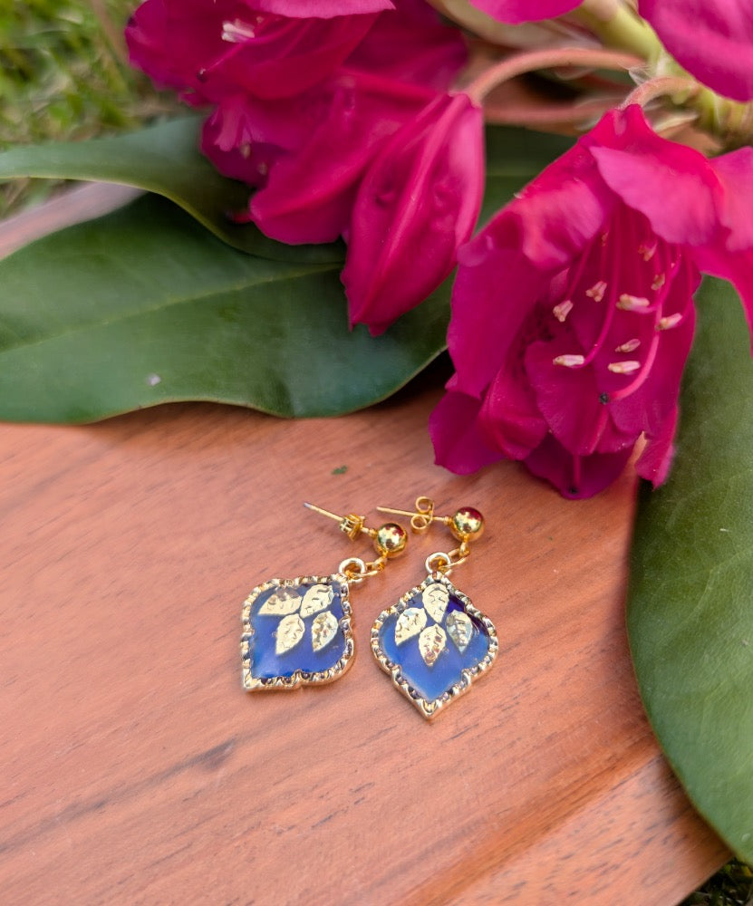 Gold/Blue Earrings