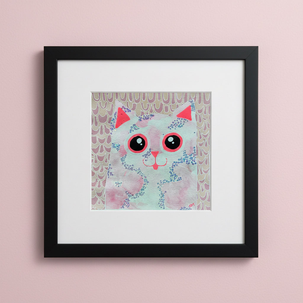Powder Pink Meow Original Artwork