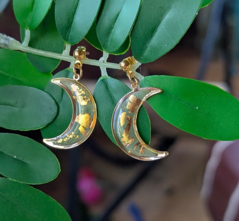 Gold Lunar Studs