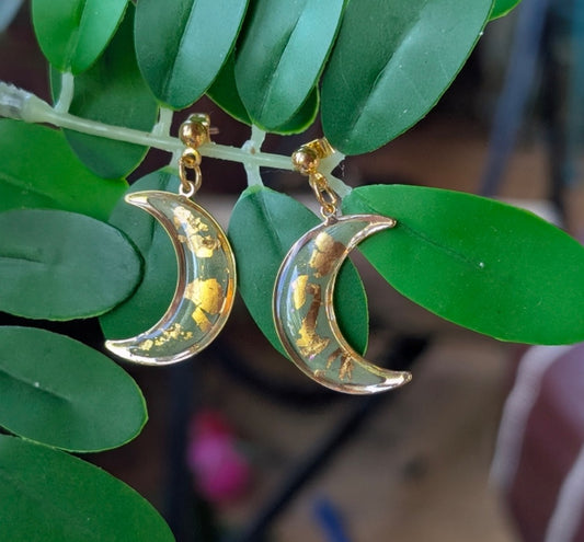 Gold Lunar Studs