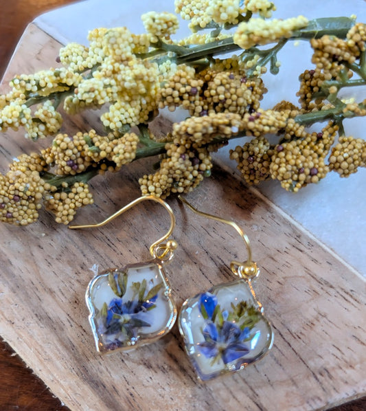 Purple Floral Earrings