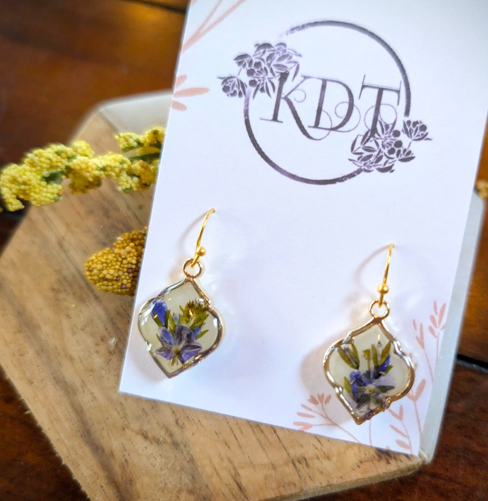 Purple Floral Earrings